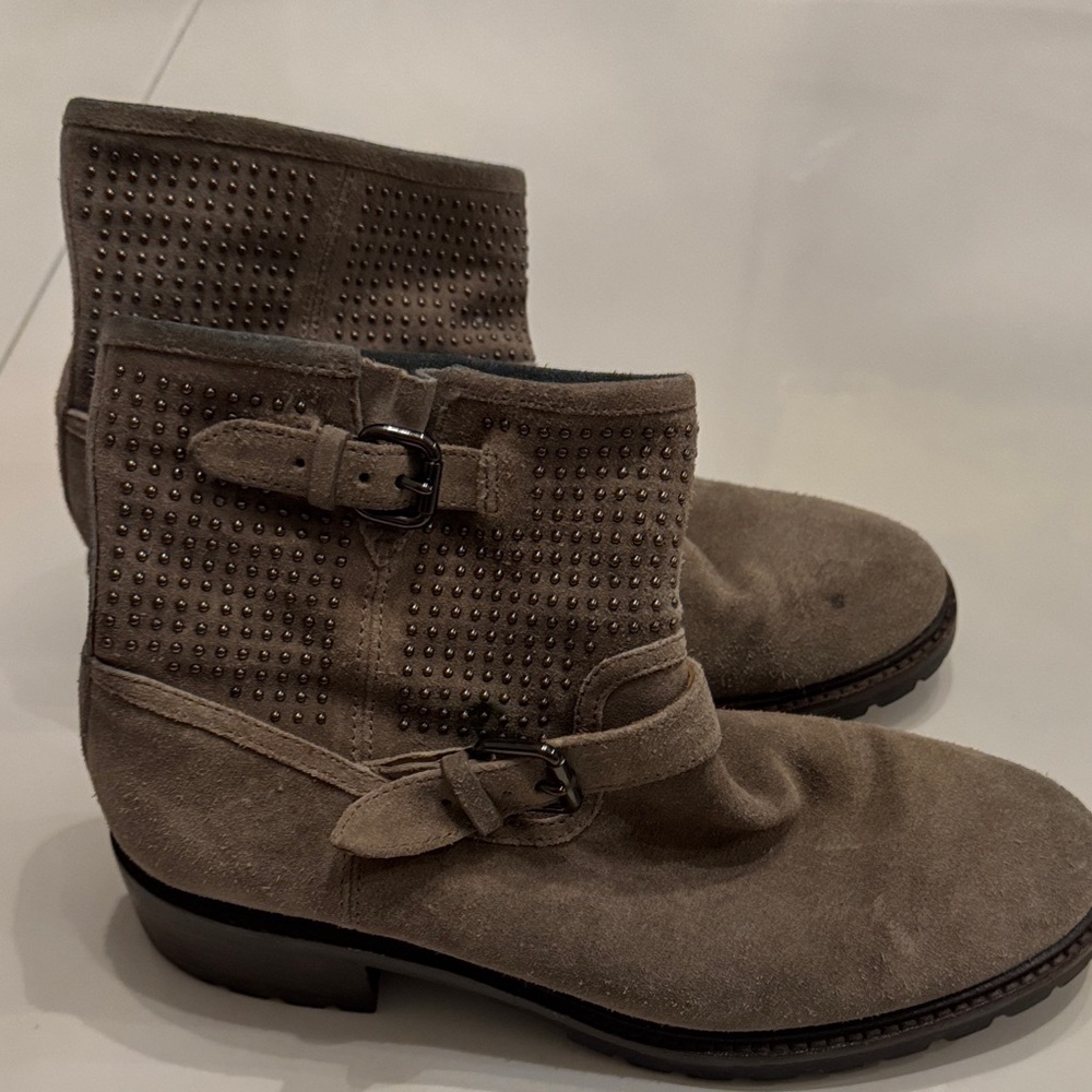 Coach Studded Suede Ankle Boots